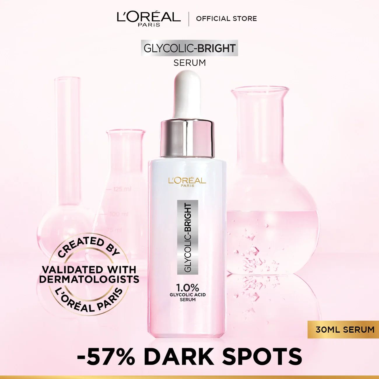 Loreal Paris Glycolic Bright Instant Glowing Face Serum - 30ml