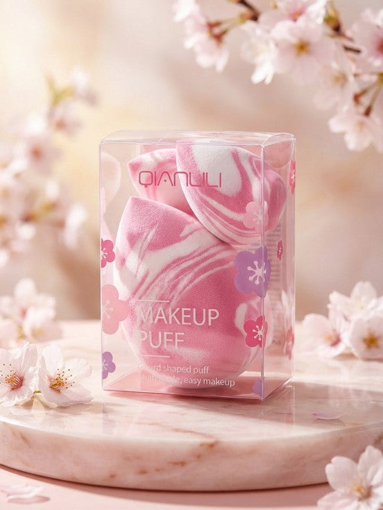 Soft Slanted Makeup Sponge Marble Dual Color (Pack of 3)