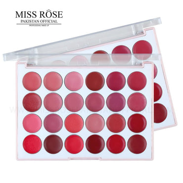 Miss Rose 24-Color All-Round Matte Moisturizing Lipstick Palette
