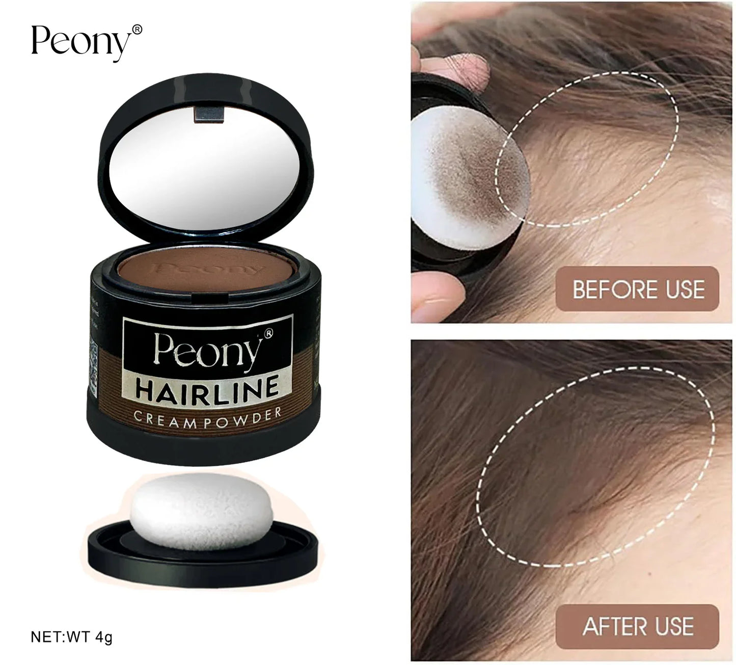 Peony 2in1 Hairline Cream Powder with 3 Extra Eyebrow Stencils