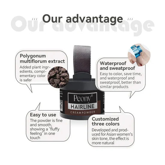 Peony 2in1 Hairline Cream Powder with 3 Extra Eyebrow Stencils