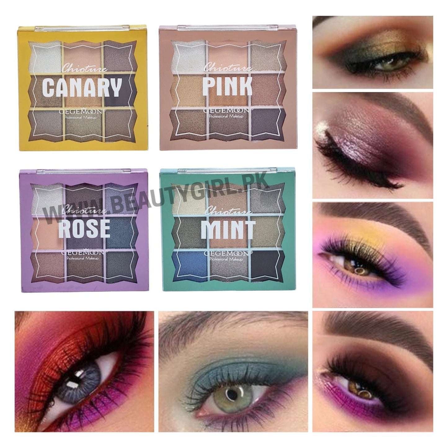 Gegemoon Pack of 4 Eyeshadow Palette