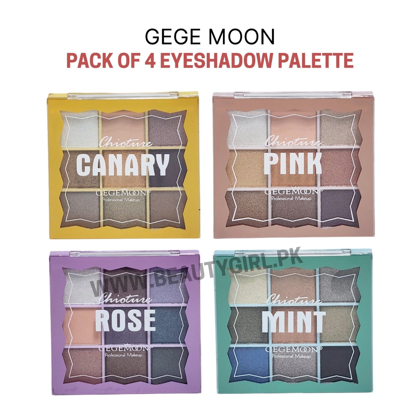 Gegemoon Pack of 4 Eyeshadow Palette