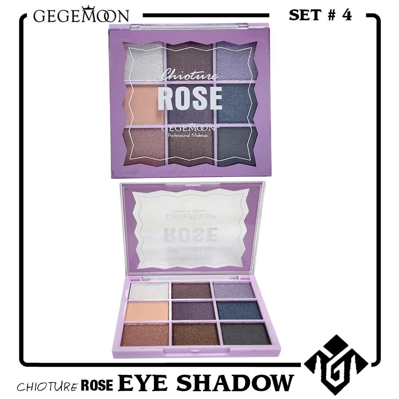 Gegemoon Pack of 4 Eyeshadow Palette