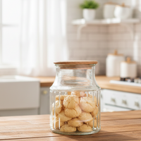 3-Pcs 1000ml Home Made Glass Jars Set with Airight Lids (2262) by Limon