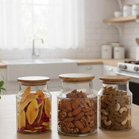 3-Pcs 1000ml Home Made Glass Jars Set with Airight Lids (2262) by Limon