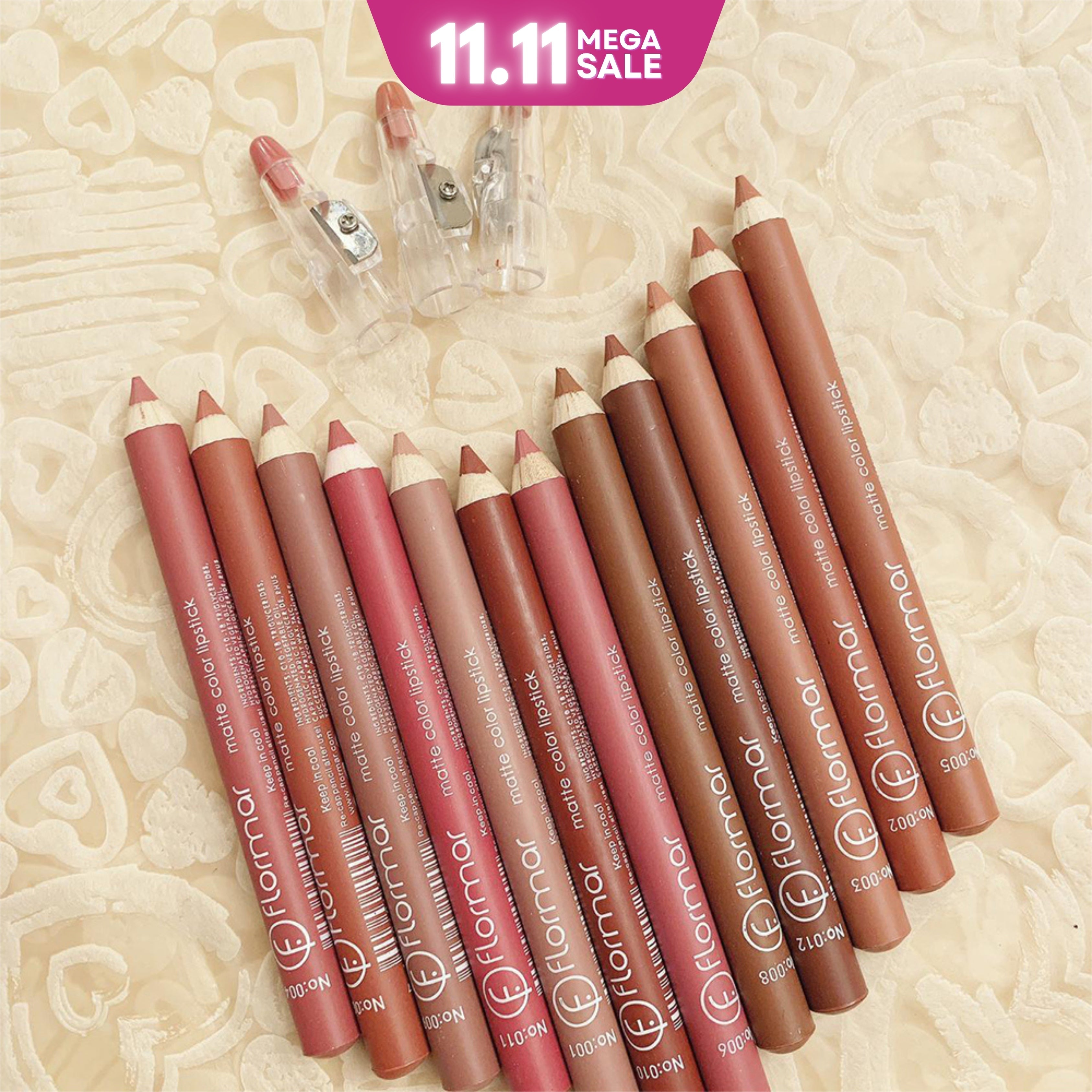 FLORMAR MATTE LIPSTICK PENCIL (Pack of 12pcs)