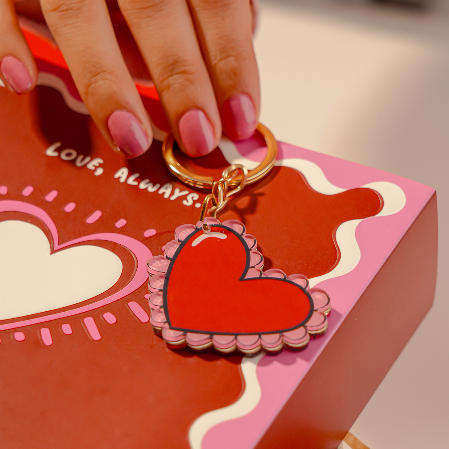 Scallopy Heart Bag Charm
